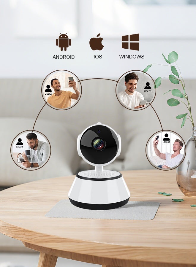 v380 كاميرا أمان عالية الدقة 100 واط بدقة 2 ميجابكسل مع رؤية ليلية، ضغط فيديو H.265، اتصال واي فاي، دوران بان 350° للمراقبة الذكية الداخلية والخارجية - Image 3